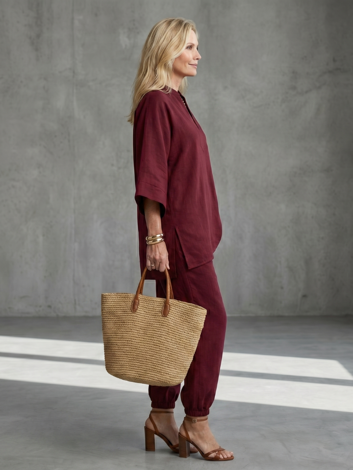 Georgiana | Viscose Tunic and Gathered Trousers Set