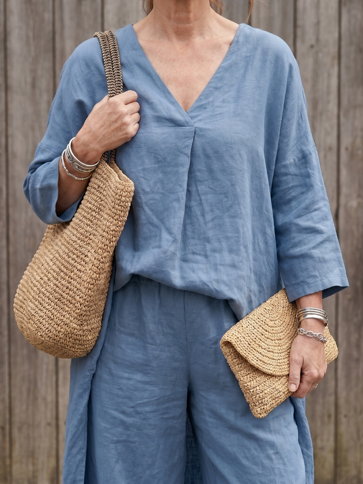 Onice | Wide Tunic Top and Wide-Leg Trousers Set