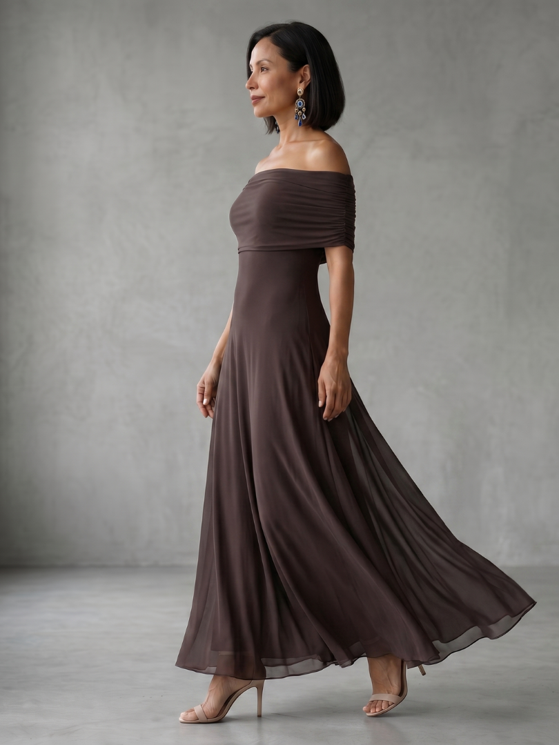 Giugno | Off-Shoulder Draped Midi Dress