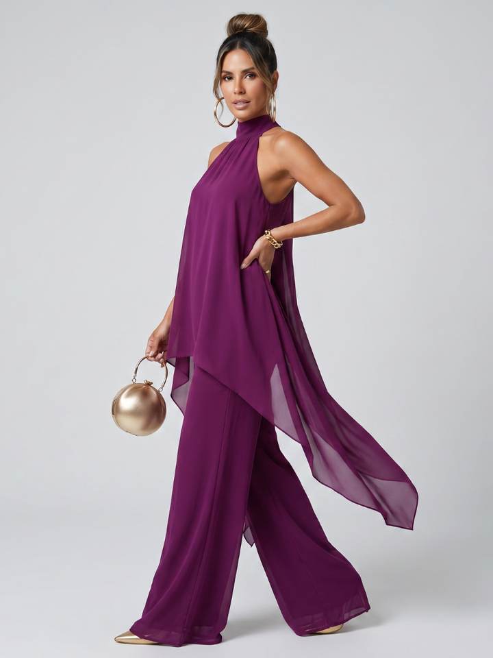 Zareen | Asymmetric Tunic Top and Wide-Leg Trousers