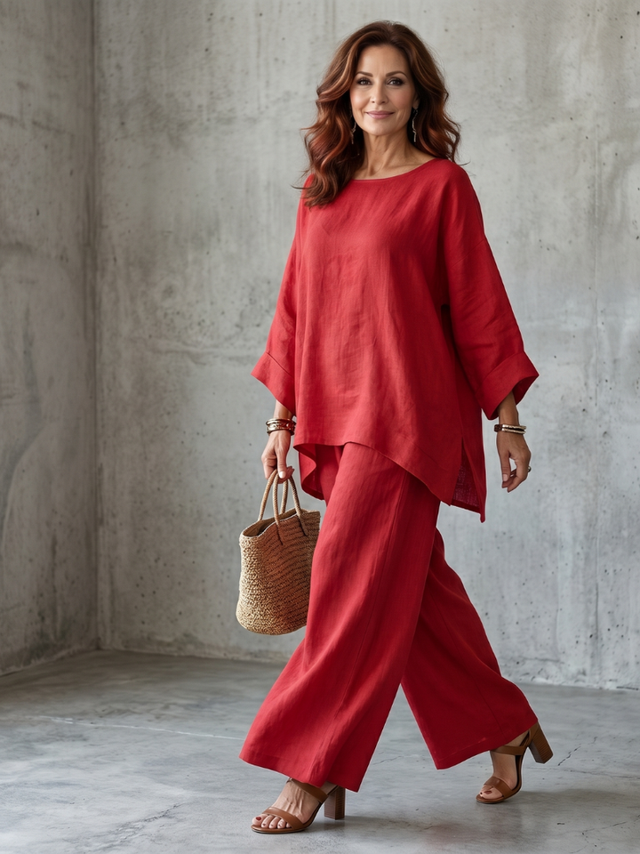 Prue | Oversized Tunic and Wide-Leg Trousers Set