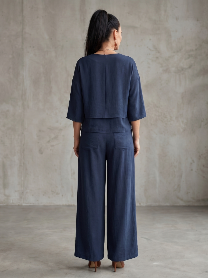 Fiume | Layered Top with Wide-Leg Trousers Set