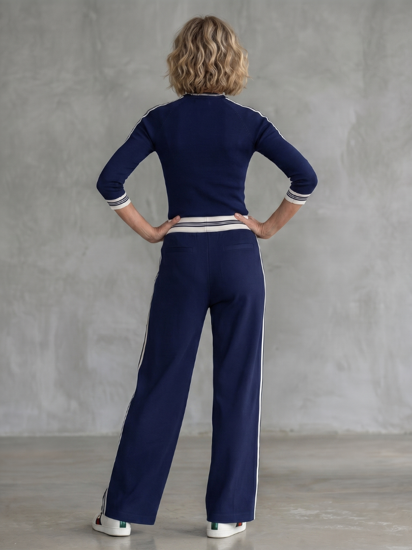 Eirlys | Fitted Long Sleeve Top and Wide-Leg Trousers Set
