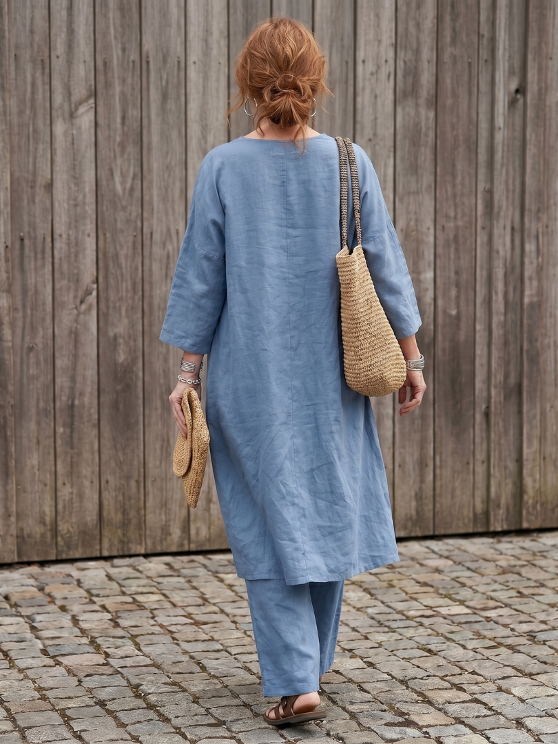 Onice | Wide Tunic Top and Wide-Leg Trousers Set