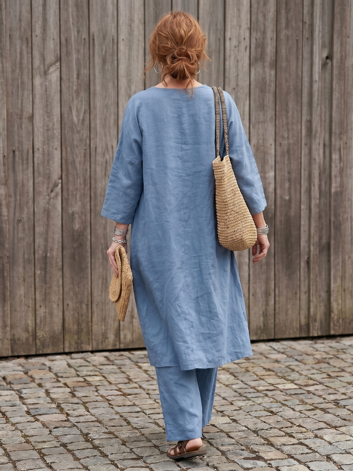 Onice | Wide Tunic Top and Wide-Leg Trousers Set