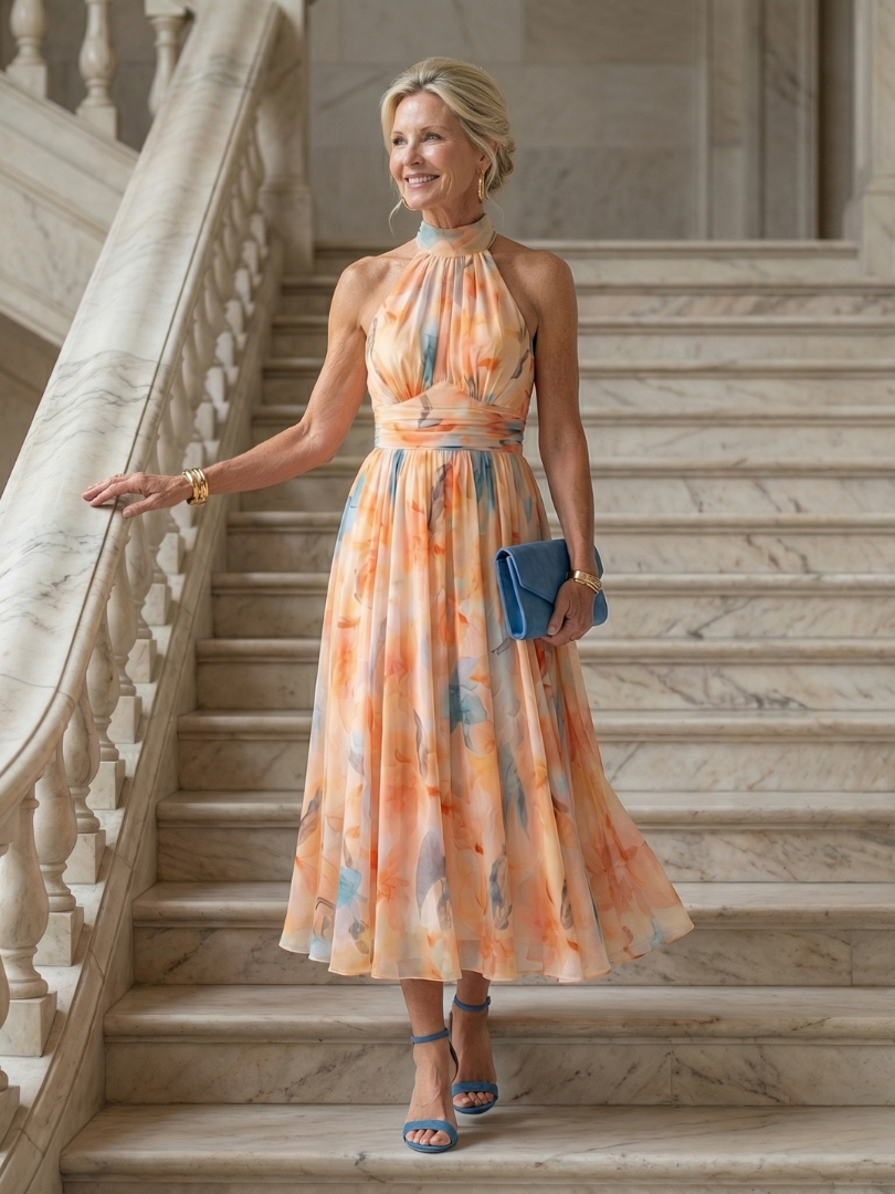 Harlow & Stone™ | Halter Neck Midi Dress