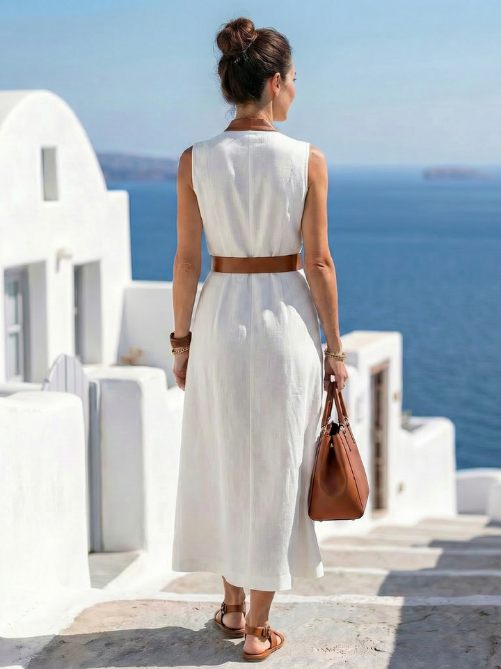 Myra | Midi Dress with Contrast Line