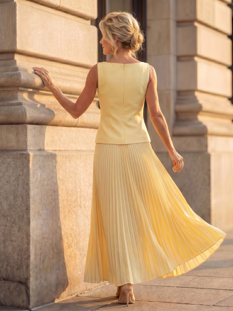 Rhodes | Structured Corset and Pleated Skirt Set