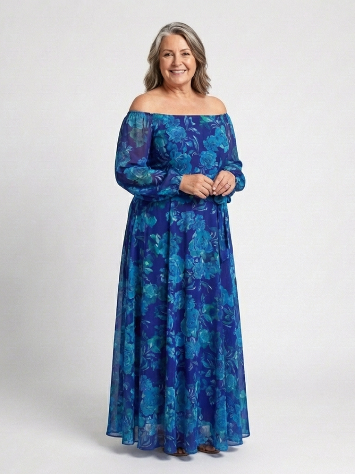 Stella & Grace™ | Off-Shoulder Floral Maxi Dress