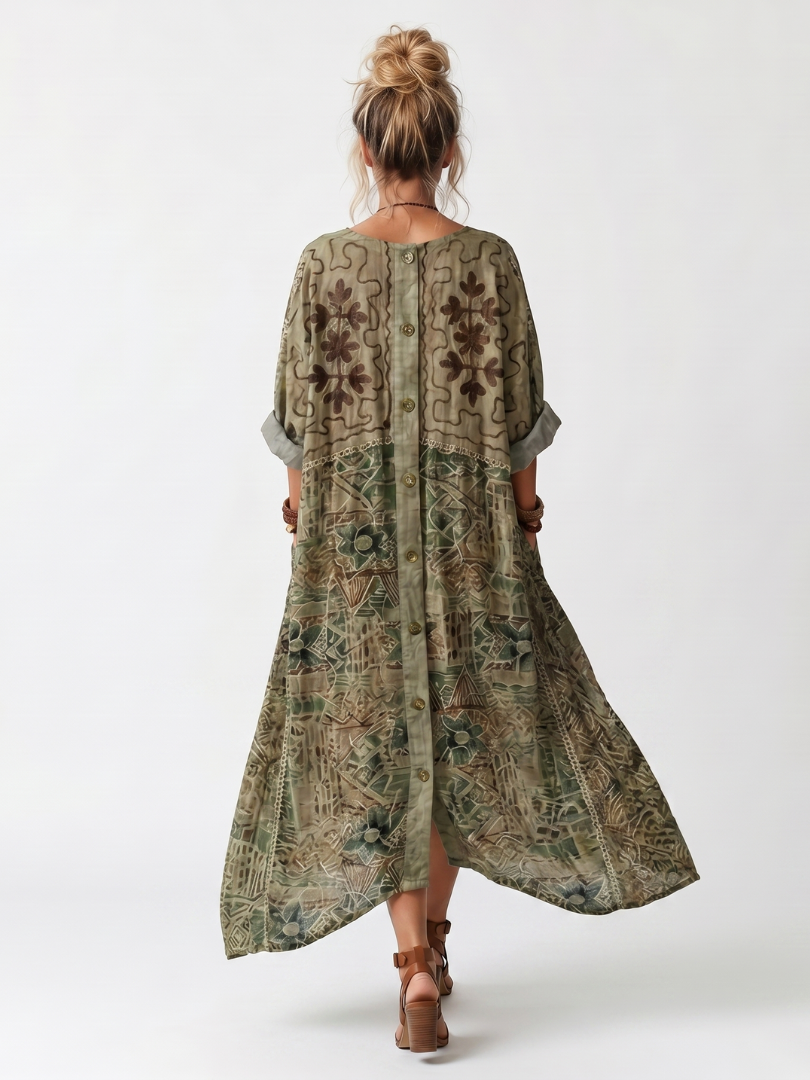 Matilda | Button Front Oversized Pocket Midi Dress
