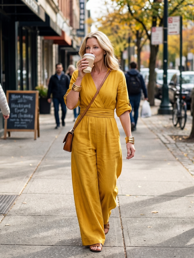 Wanda | Wide Jumpsuit with Front Crossover