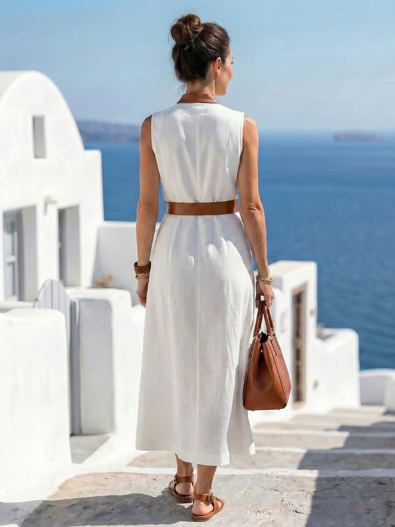 Myra | Midi Dress with Contrast Line
