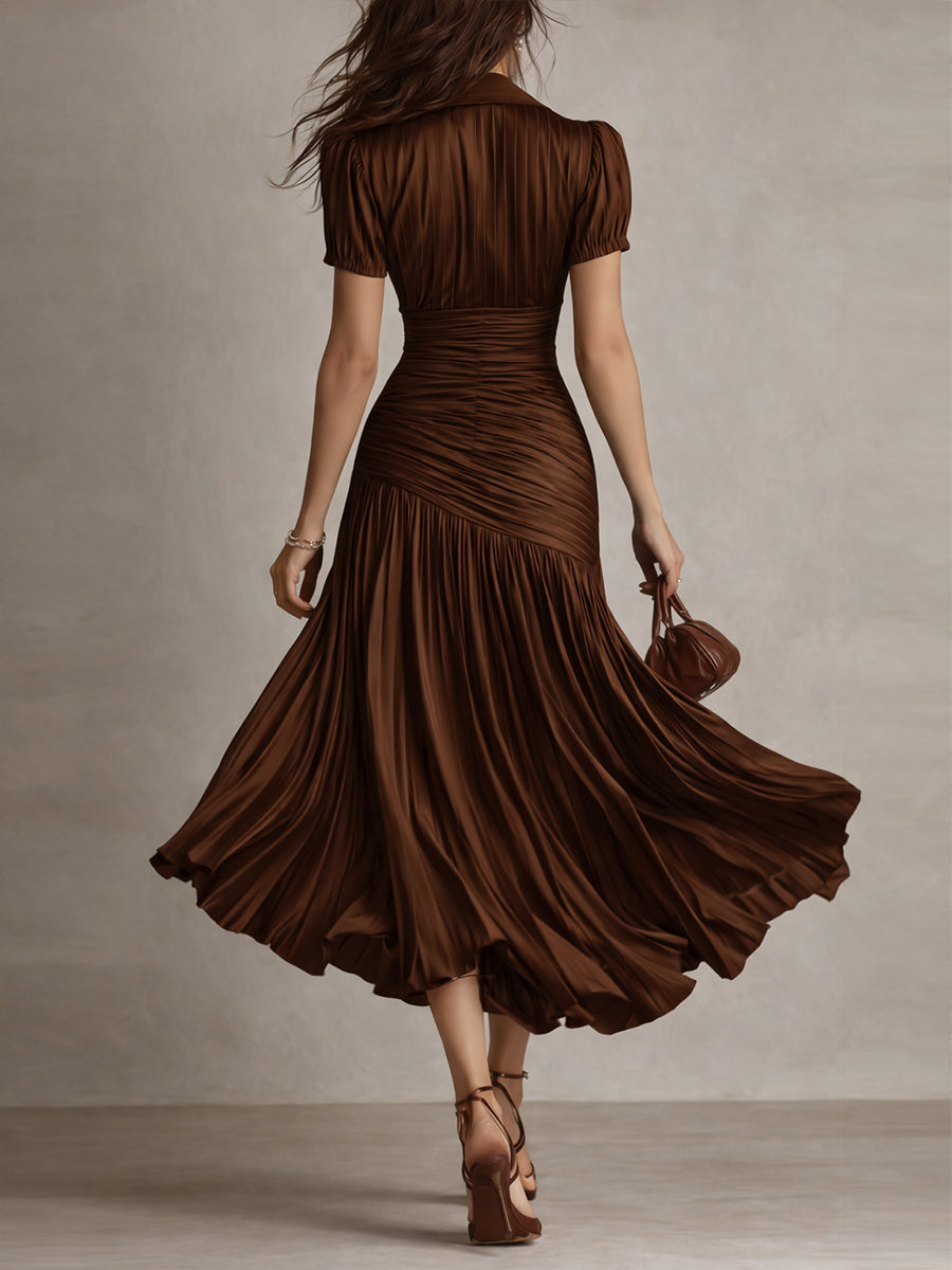 Adriana™ Retro Striped Satin Midi Dress
