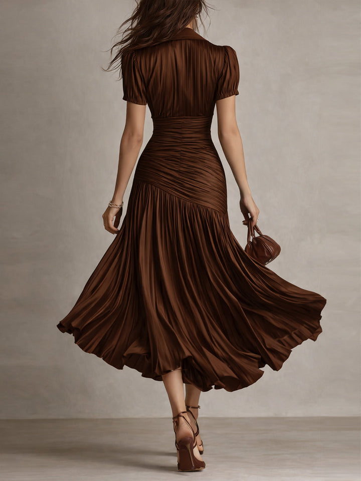 Adriana™ Retro Striped Satin Midi Dress