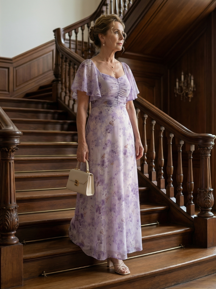 Vaelis | Midi Dress with Ruffle Sleeves