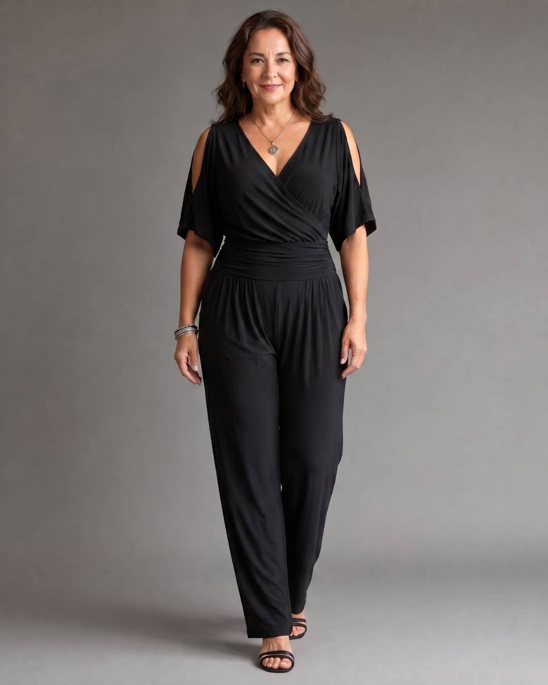Nyxara | Relaxed Off-Shoulder Wrap Waist Jumpsuit