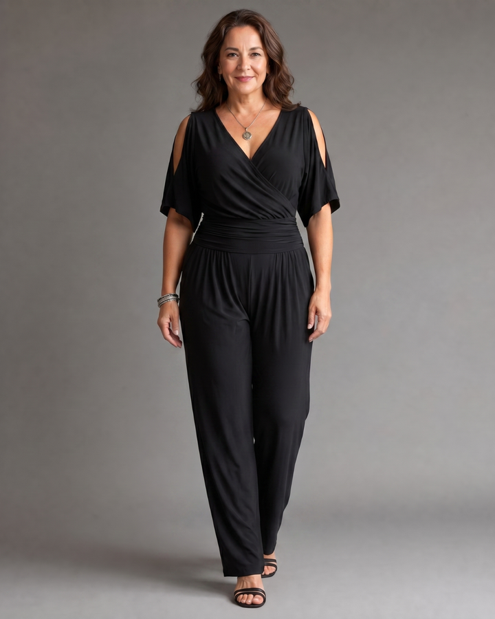 Nyxara | Relaxed Off-Shoulder Wrap Waist Jumpsuit