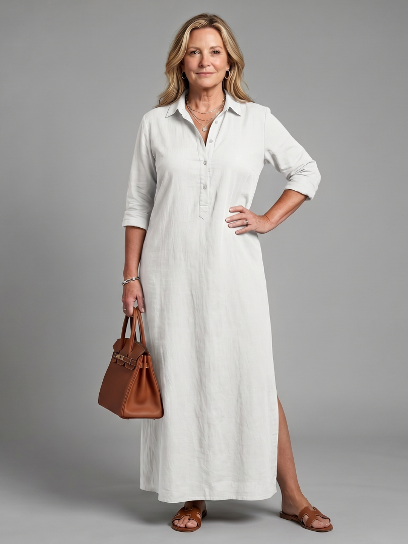 Veronica | Relaxed Long Sleeve Maxi Dress