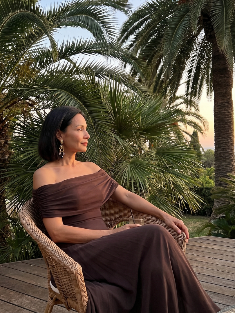 Giugno | Off-Shoulder Draped Midi Dress