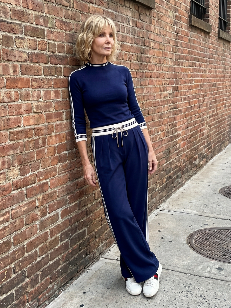 Eirlys | Fitted Long Sleeve Top and Wide-Leg Trousers Set