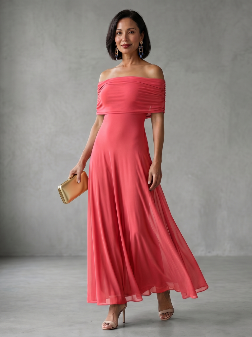 Giugno | Off-Shoulder Draped Midi Dress