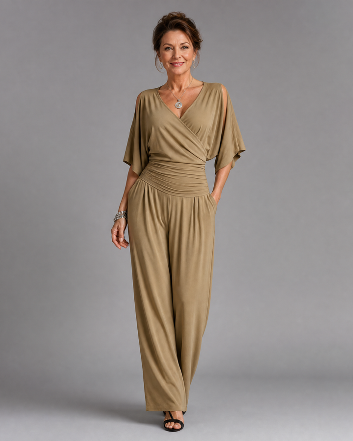 Nyxara | Relaxed Off-Shoulder Wrap Waist Jumpsuit