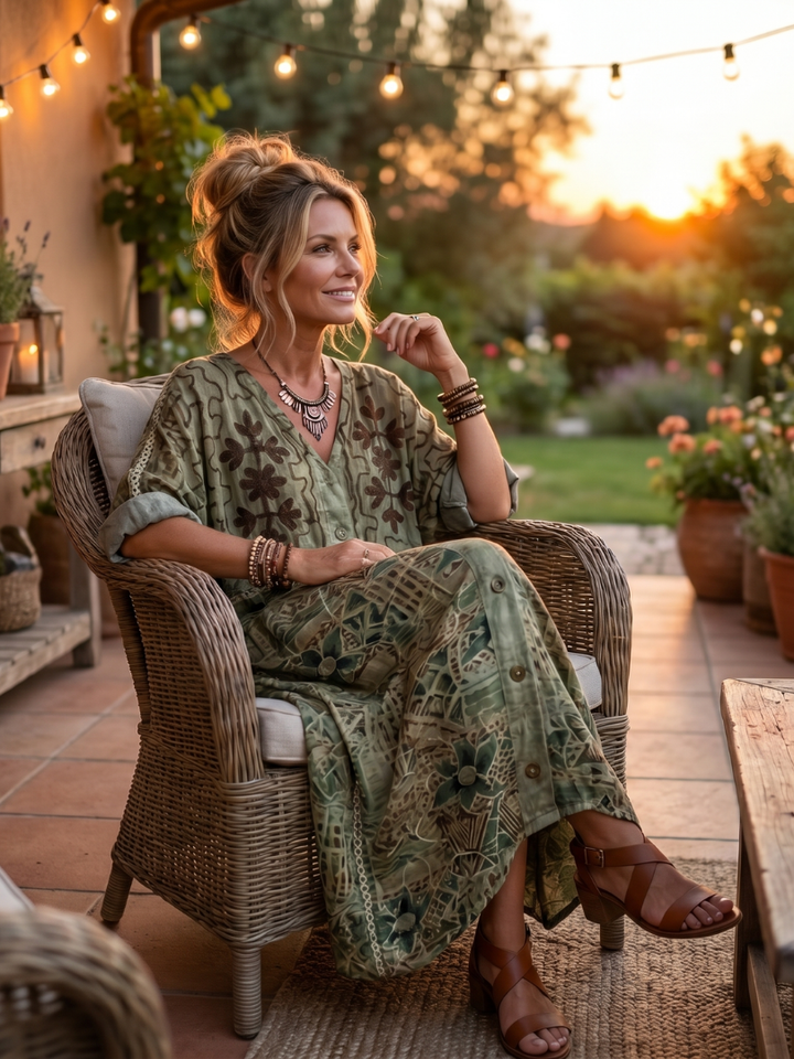 Matilda | Button Front Oversized Pocket Midi Dress
