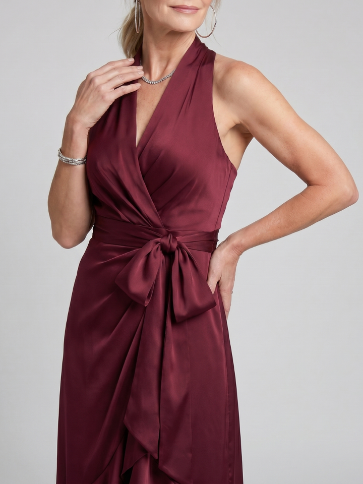 Honora | Asymmetric Halter Neck Midi Dress