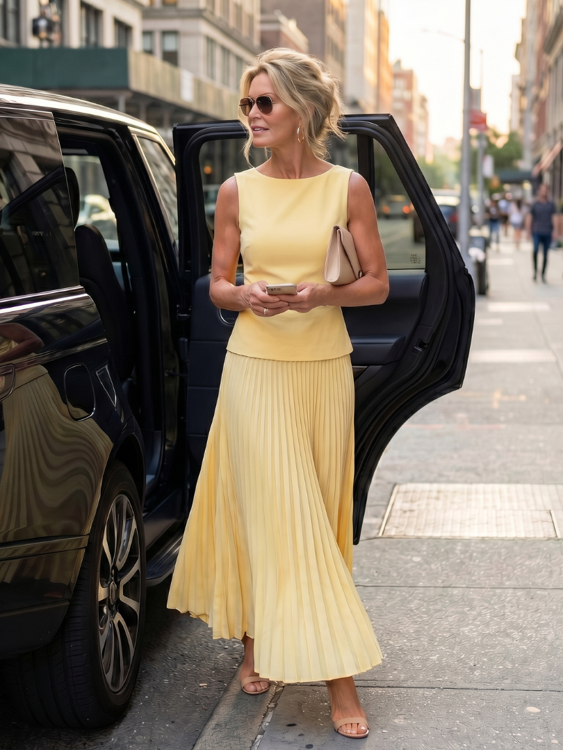 Rhodes | Structured Corset and Pleated Skirt Set