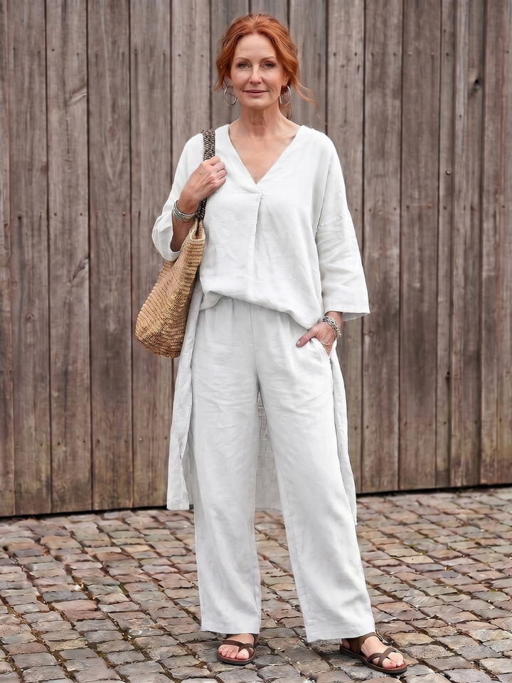 Onice | Wide Tunic Top and Wide-Leg Trousers Set