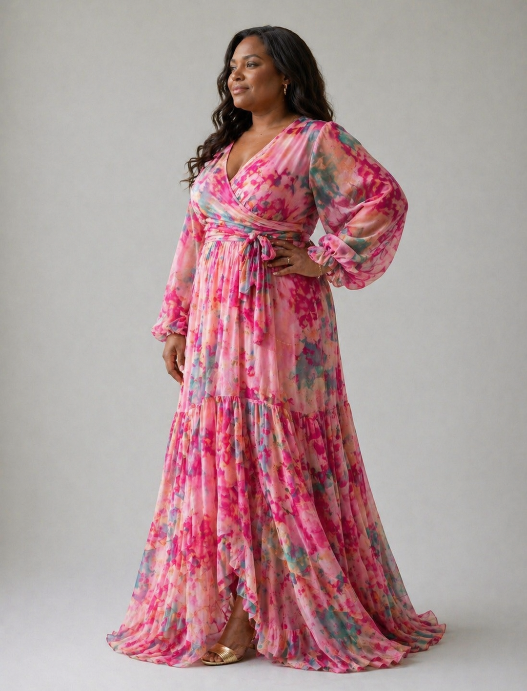 Stella & Grace™ | Floral Print Wrap Dress