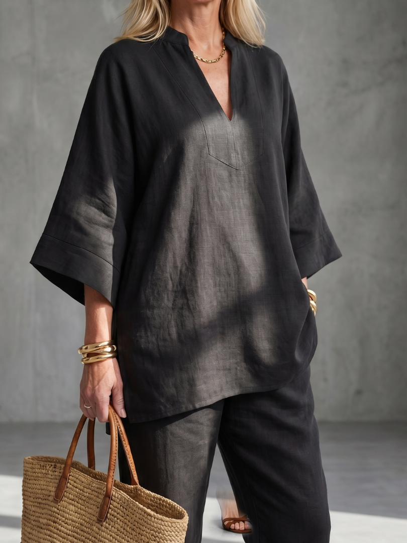 Georgiana | Viscose Tunic and Gathered Trousers Set