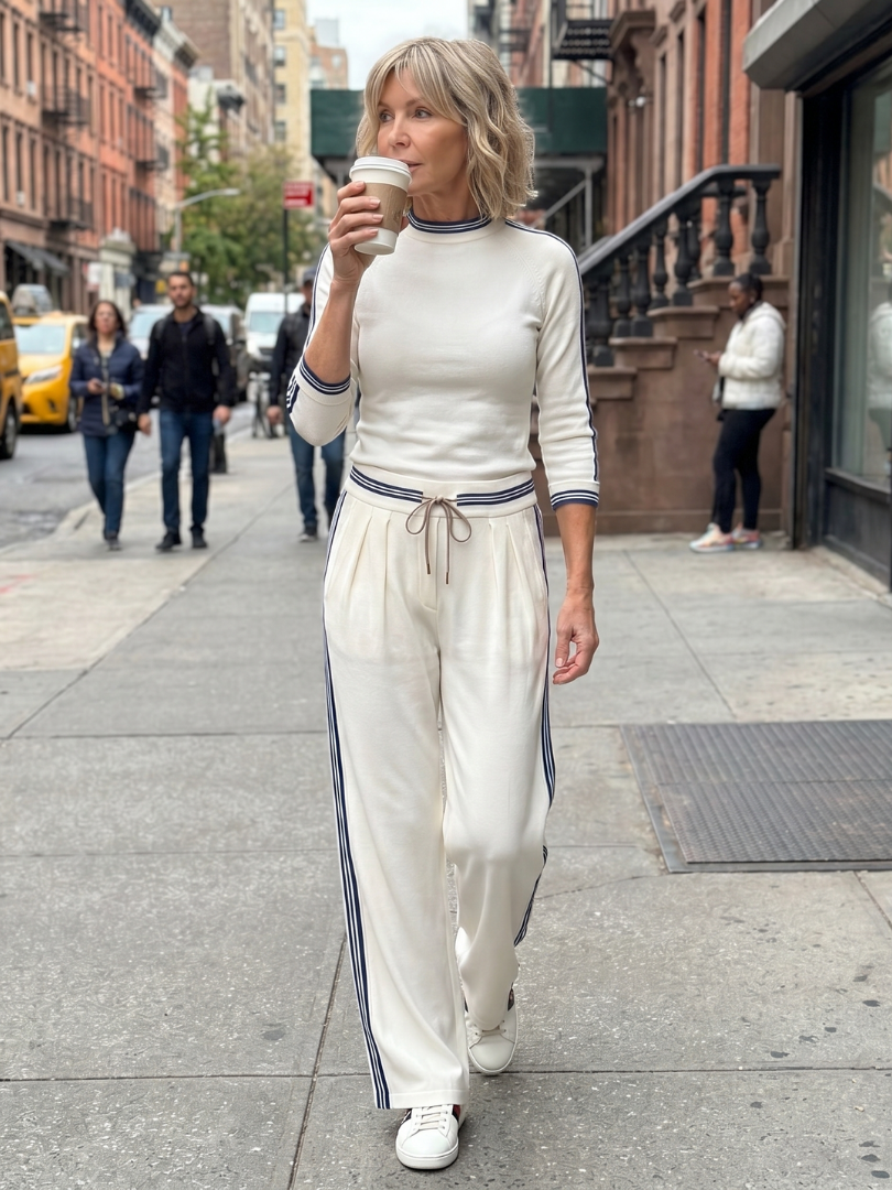 Eirlys | Fitted Long Sleeve Top and Wide-Leg Trousers Set