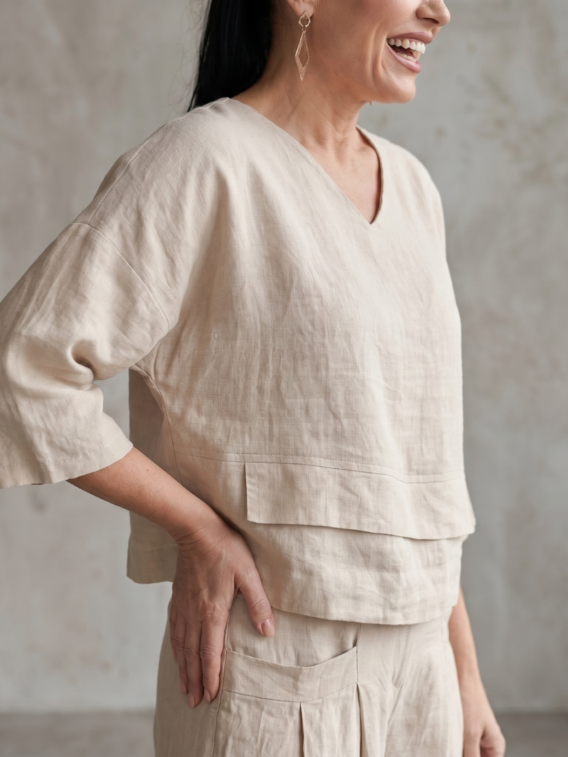 Fiume | Layered Top with Wide-Leg Trousers Set