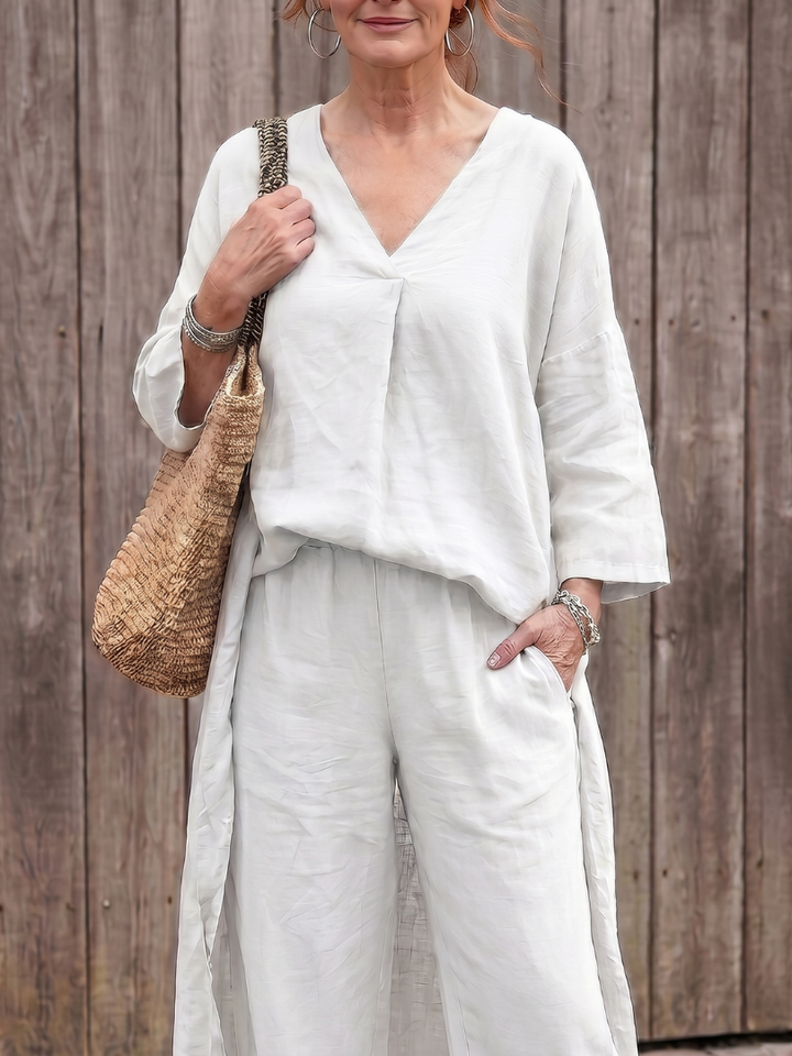 Onice | Wide Tunic Top and Wide-Leg Trousers Set