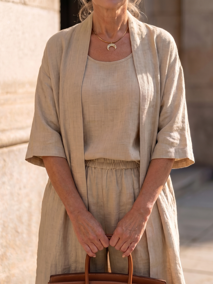 Yael | Three-Piece Relaxed Top and Trousers Set