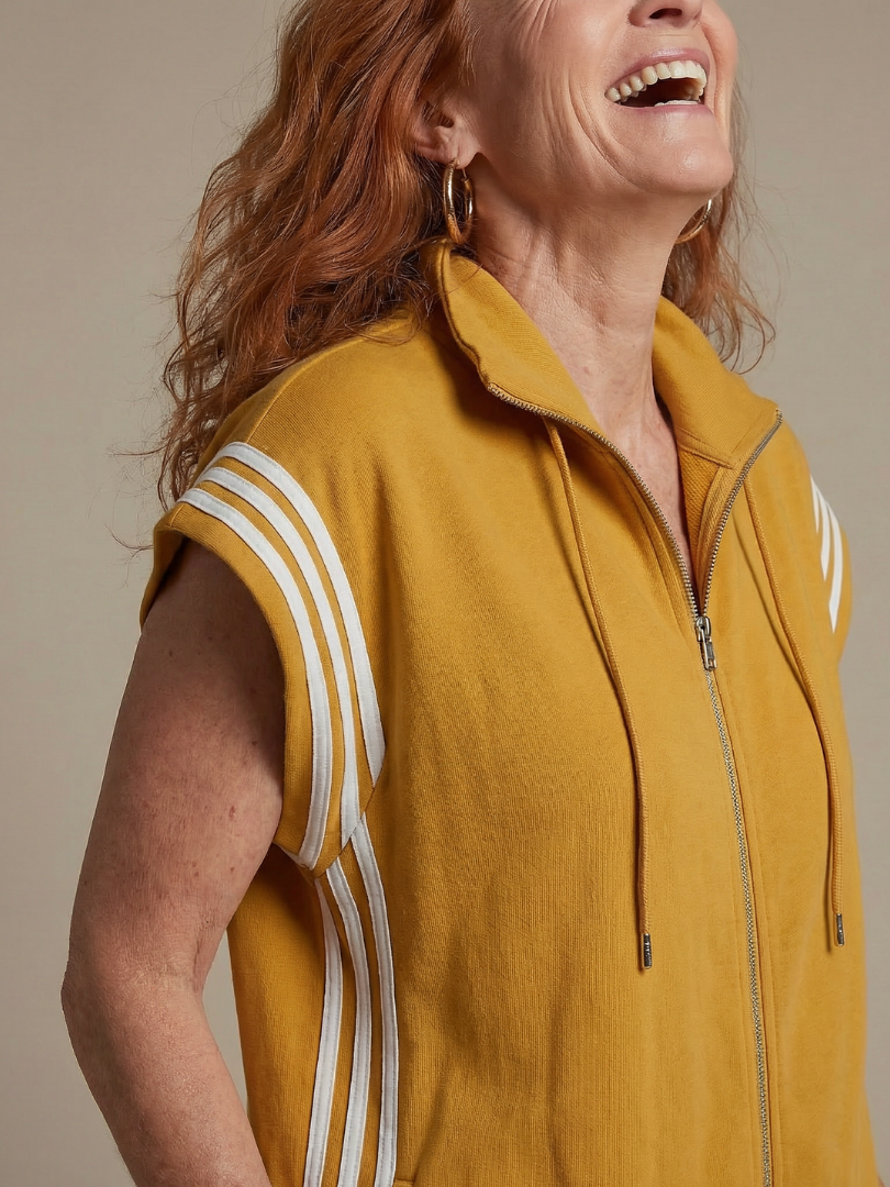 Lark | Zip Jumpsuit with Striped Panels