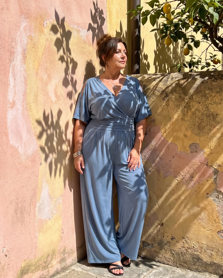 Nyxara | Relaxed Off-Shoulder Wrap Waist Jumpsuit