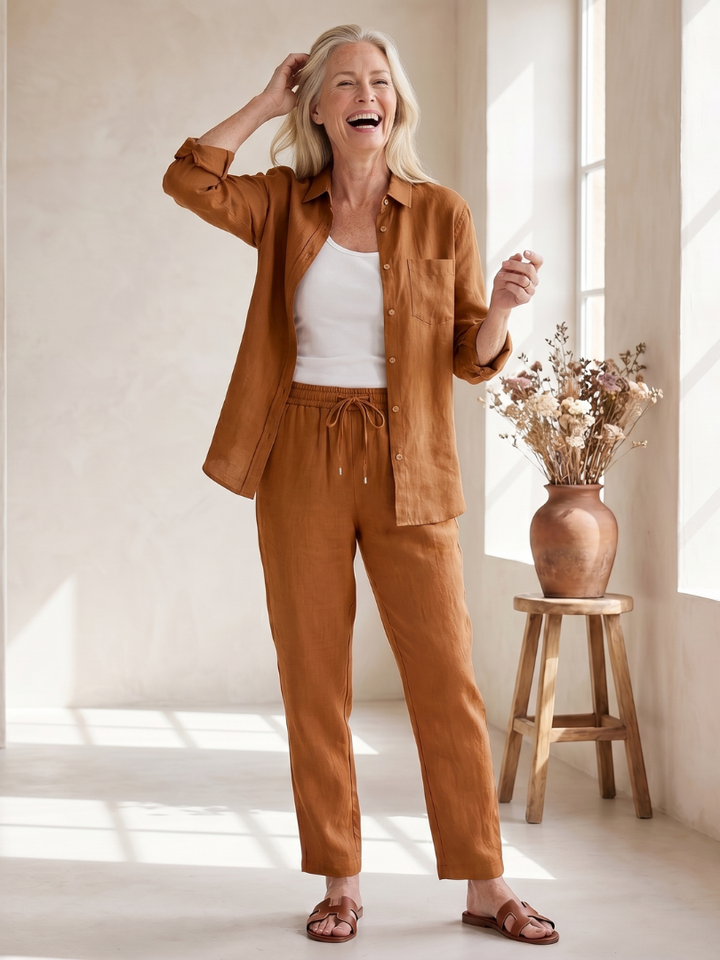 Noor | Long Sleeve Shirt and Tapered Trousers Set