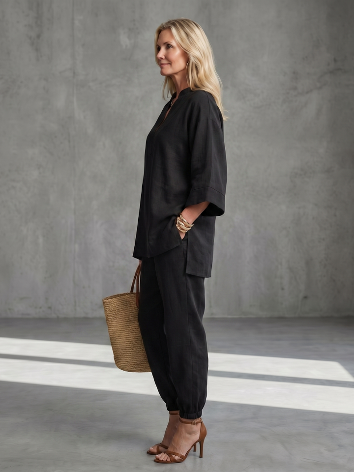 Georgiana | Viscose Tunic and Gathered Trousers Set