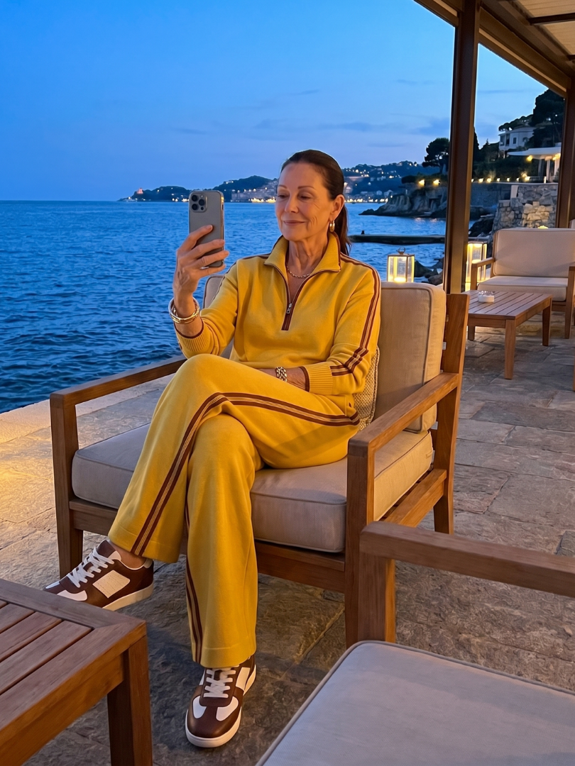 Pioggia | Zip Long Sleeve Trouser Set with Side Stripe