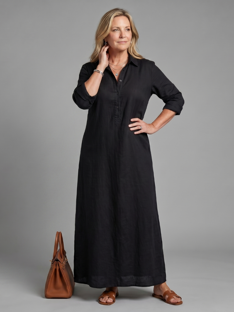 Veronica | Relaxed Long Sleeve Maxi Dress