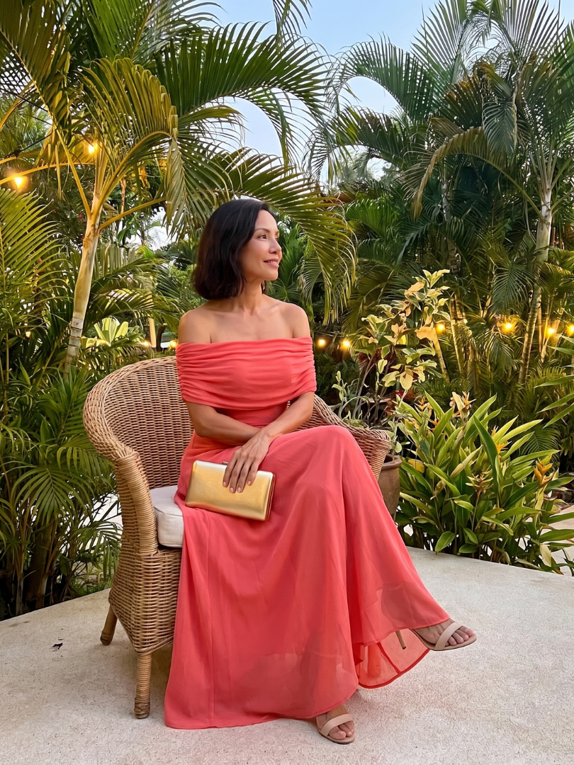 Giugno | Off-Shoulder Draped Midi Dress