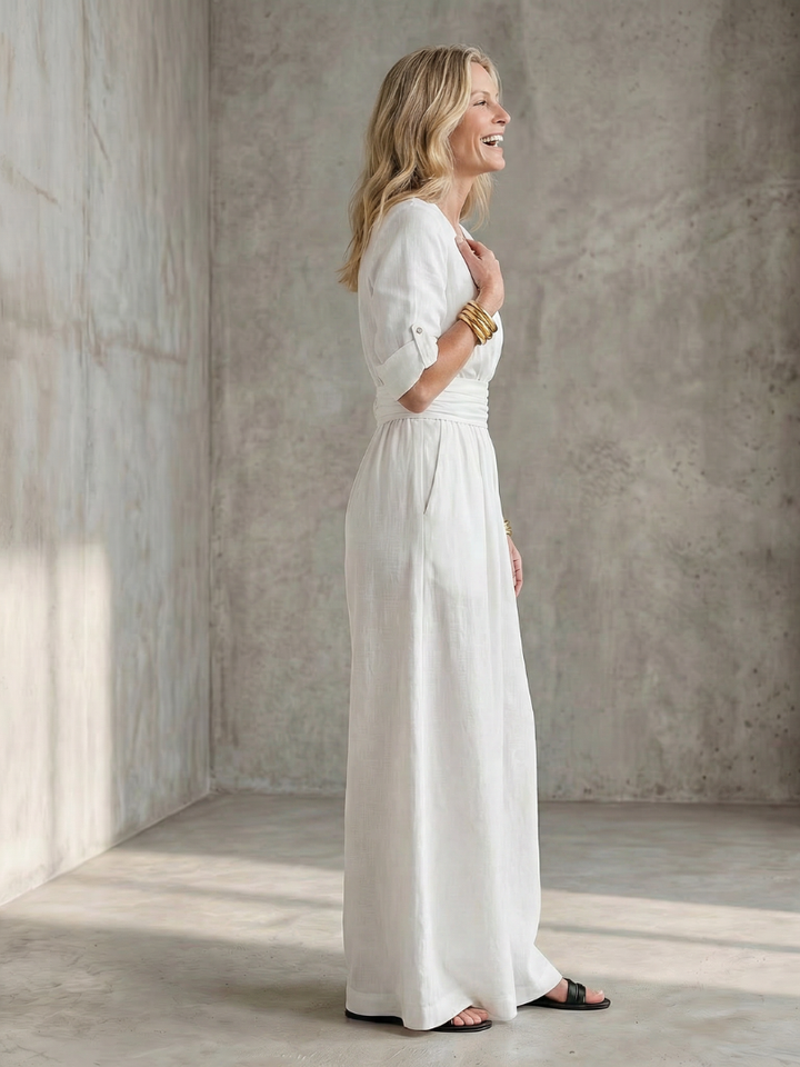 Wanda | Wide Jumpsuit with Front Crossover