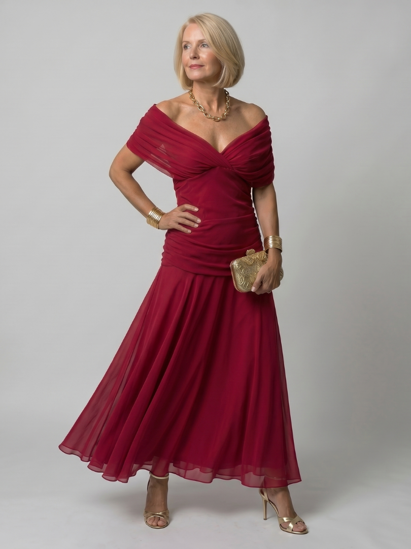 Stella & Grace™ | Off-Shoulder Midi Dress