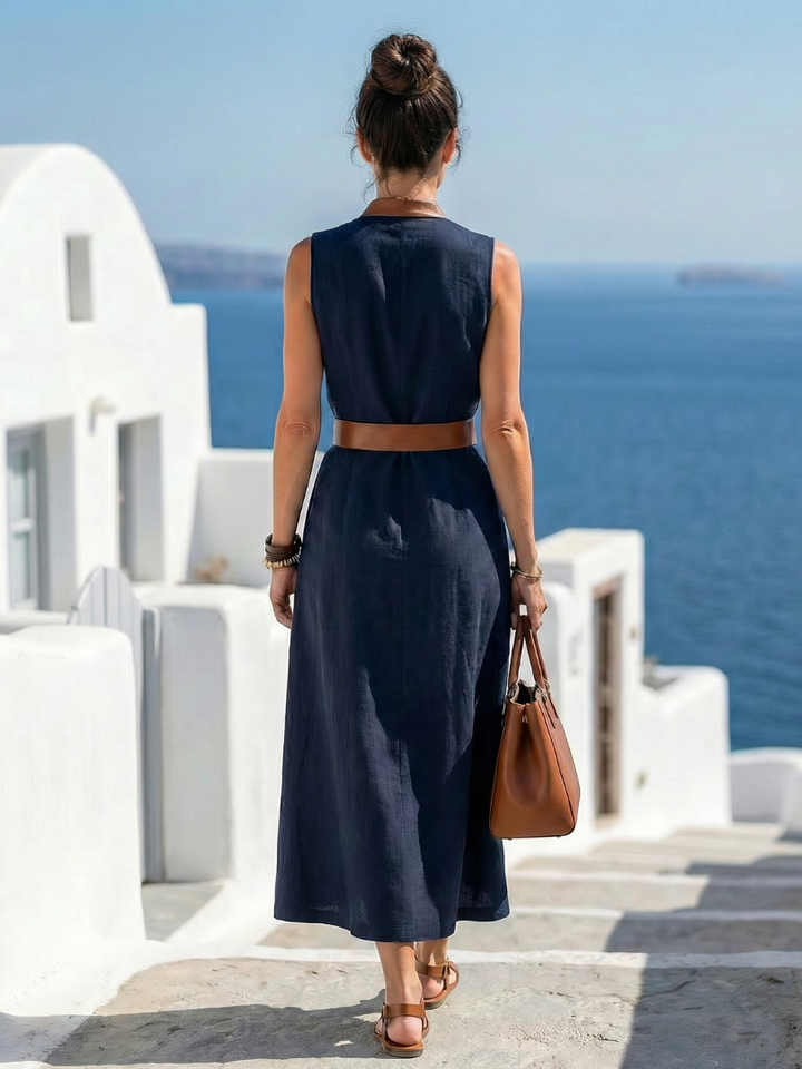 Myra | Midi Dress with Contrast Line