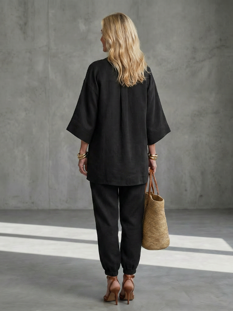 Georgiana | Viscose Tunic and Gathered Trousers Set