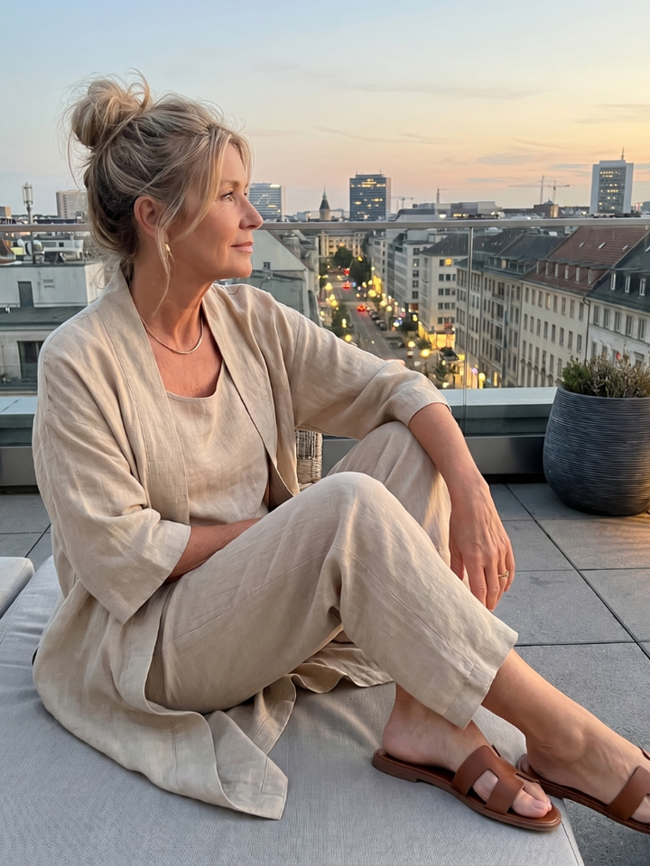 Yael | Three-Piece Relaxed Top and Trousers Set