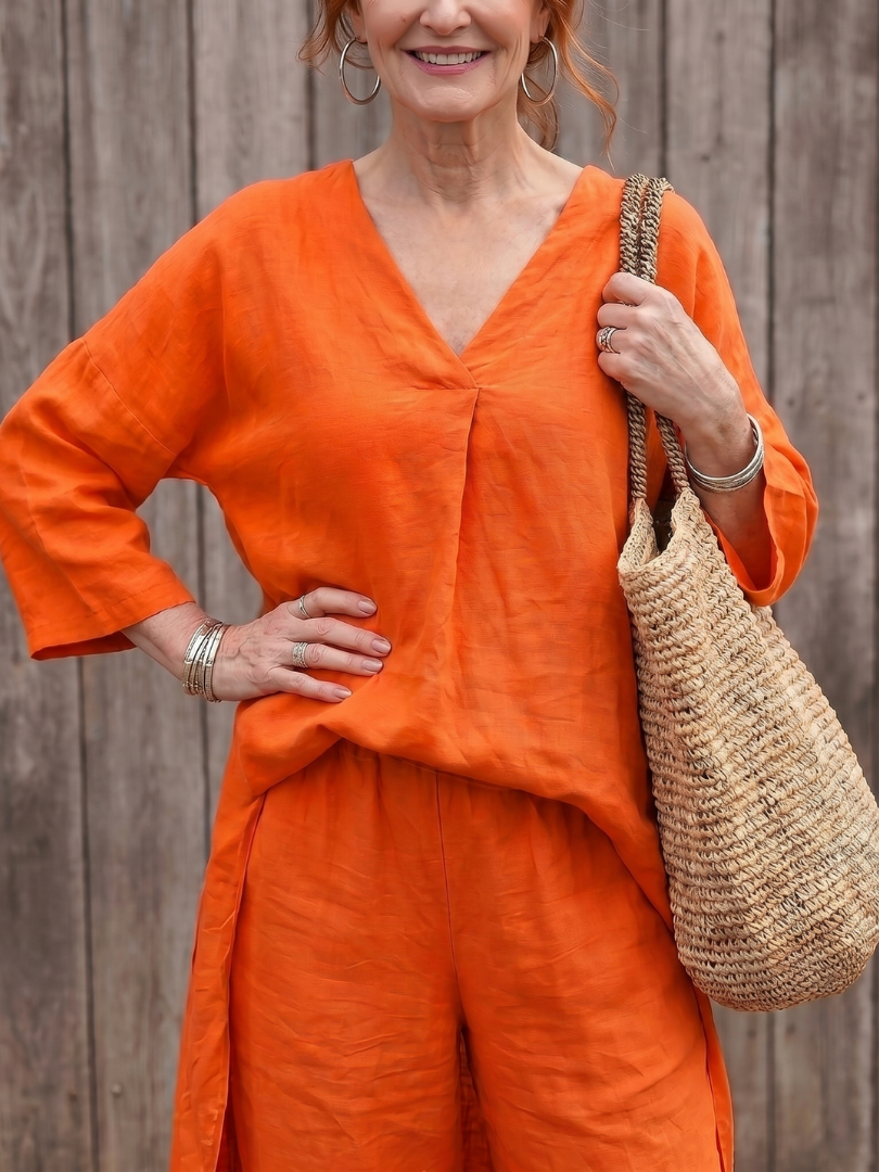 Onice | Wide Tunic Top and Wide-Leg Trousers Set