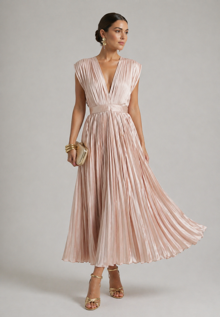 Stella & Grace™ | Timeless Pleated Midi Dress